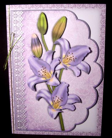 Lovely Lavender Lilies - Scalloped Edge Card by Dianne Jackson