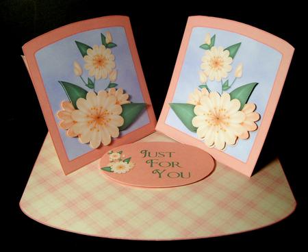 Pretty in Peach Double Twisted Easel Card with Decoupage by Dianne Jackson