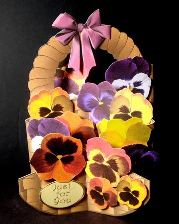 Basket of Pansies Cascade Deluxe by Dianne Jackson