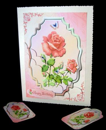 Fancy Roses Pocket Card with Tags by Dianne Jackson
