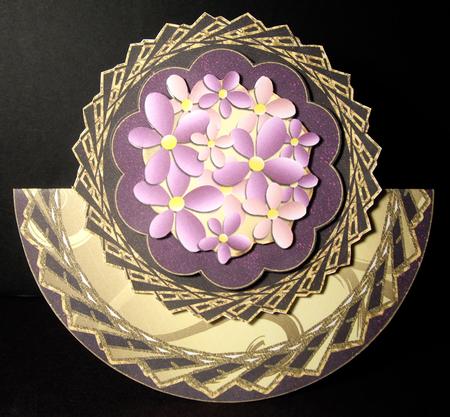 Purple Flowers Over the Top Wobble Card/ Topper by Dianne Jackson