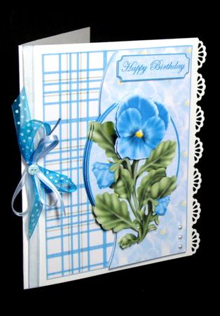 Aqua Pansy Cardfront by Dianne Jackson