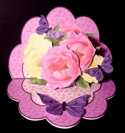 Pink Roses and Butterflies Pop-up Kit by Dianne Jackson