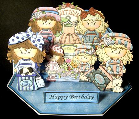 Love to Shop Octagonal Pop Up Card by Dianne Jackson