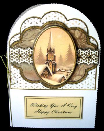 Snow Steeple Anglaise Scallop Card Base Frame by Dianne Jackson