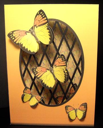 Orange & Lemon Butterflies - Trellis Card Kit by Dianne Jackson