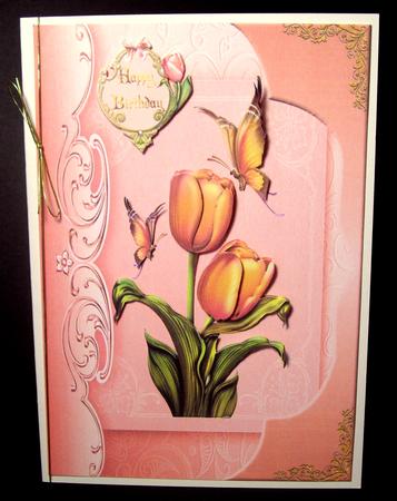 Tulips and Butterflies Fancy with Decoupage by Dianne Jackson