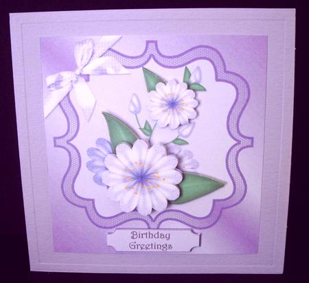 Lovely Lilac Quick Card Front with Decoupage by Dianne Jackson