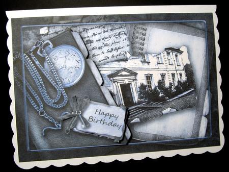 Vintage Dalemain Hall Blue with Frame Decoupage by Dianne Jackson