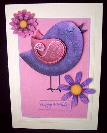 A4 Paisley Bird Card Front with Step by Step by Dianne Jackson
