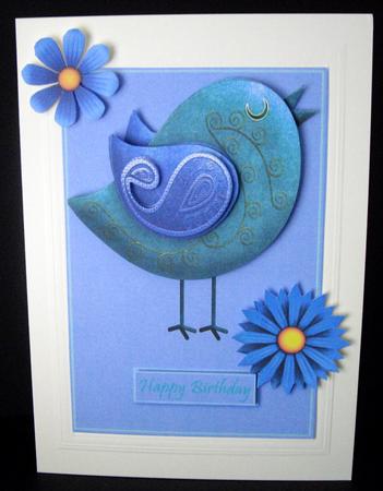 A4 Paisley Bird Card Front with Step by Step 2 by Dianne Jackson