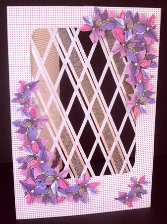 Purple and Pink Flowers - Trellis Card Kit by Dianne Jackson