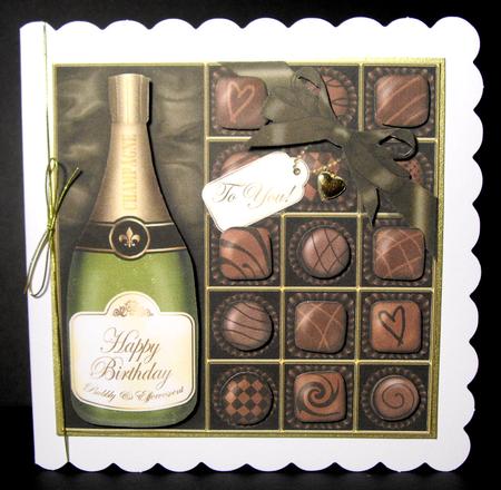 Birthday Champers Quick Card with 3D Decoupage by Dianne Jackson