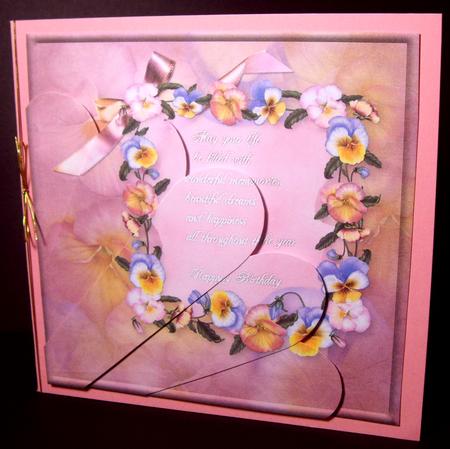 Pansies Fan Shaped Pryamage by Dianne Jackson