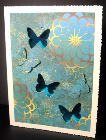 Green Oriental Birds 1 Deep A4 Backing Paper by Dianne Jackson