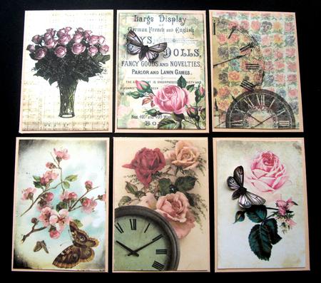 Pink Roses Atcs by Dianne Jackson