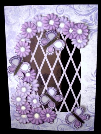 Purple Daisies - Trellis Card Kit by Dianne Jackson