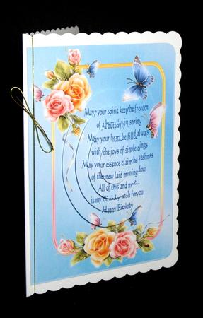 Butterfly & Roses Verse Blue Topper Oval Pyramid by Dianne Jackson