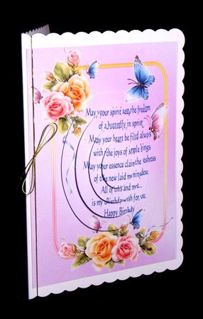 Butterflies & Roses Verse in Pink Oval Pyramid by Dianne Jackson