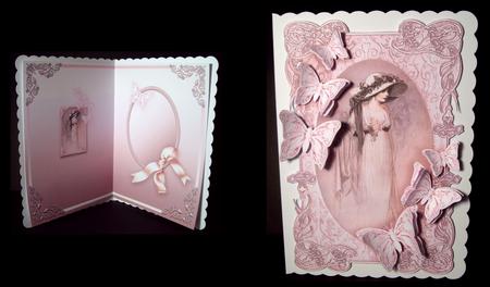 Vintage Lady in a Pink Butterfly Frame Matching A5 Insert by Dianne Jackson