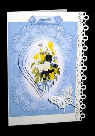 Blue Card with Pansies by Dianne Jackson