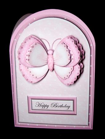 Pink Butterfly Rounded Quick Card by Dianne Jackson