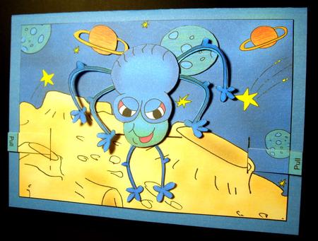 3D Aliens Animated Moveable Decoupage Card Kit by Dianne Jackson