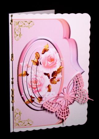 Pink Rose's Card Front by Dianne Jackson