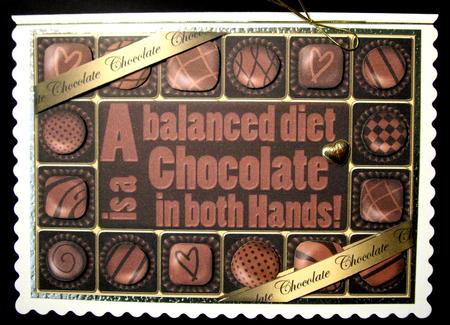 A4 Chocolate Greetings Card Topper by Dianne Jackson