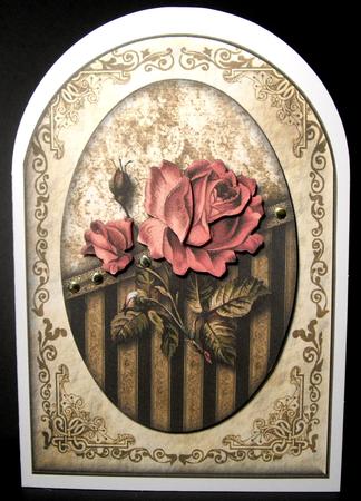 Antique Roses Rounded Quick Card by Dianne Jackson