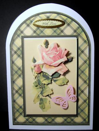 Pink Rose Rounded Quick Card by Dianne Jackson