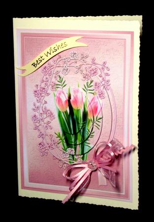 Framed Tulips Oval Pyramid by Dianne Jackson