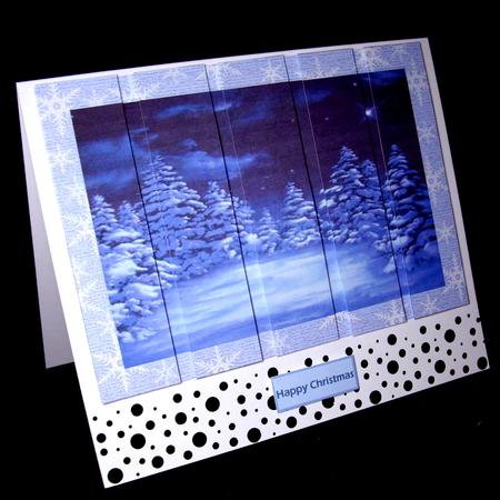 Blue Christmas Trees Card Front and Panels by Dianne Jackson