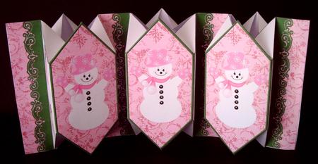 Pink Snowman - Diamond Fold Card by Dianne Jackson