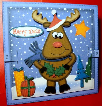 3D Xmas Rudolph Animated Moveable Wobble Head Card Kit by Dianne Jackson