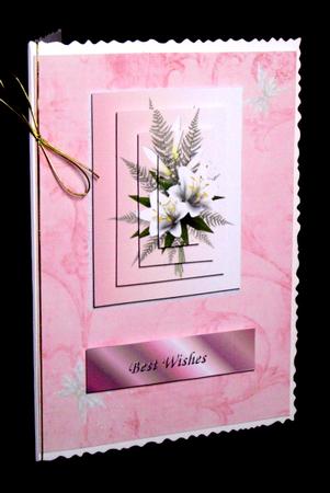 Pink Quick Card Front with Lillies by Dianne Jackson