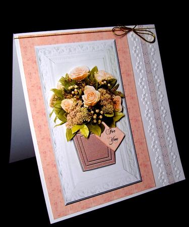 Peach Roses in a Pot by Dianne Jackson