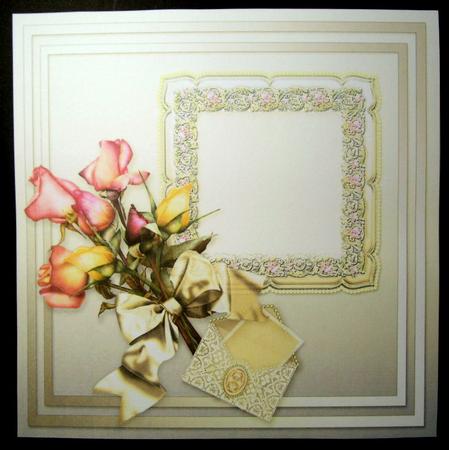 Summer Rosebuds on a Taupe Silk Cushion - 8in x 8in Insert by Dianne Jackson