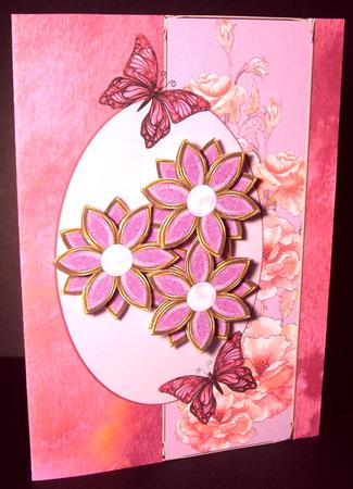 Plum Silk Quick Card with Butterflies and Roses by Dianne Jackson