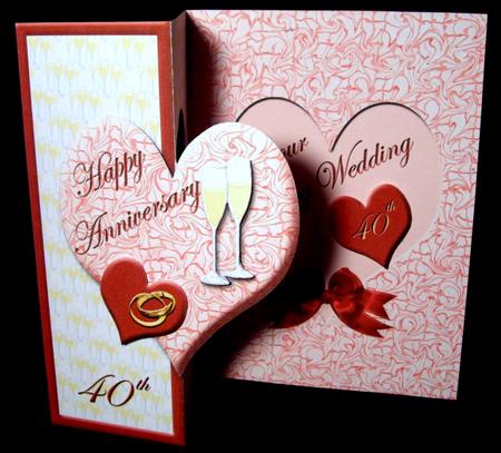 Ruby Wedding Hearts Foldback Kit by Dianne Jackson