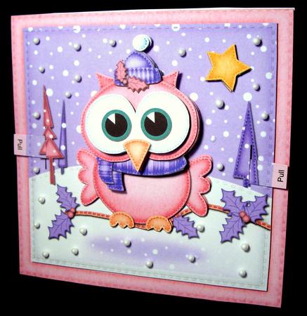 3D Little Hoot Xmas Animated Moveable Wobble Head Card Kit by Dianne Jackson