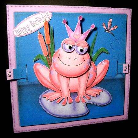3D Freya Frog Animated Moveable Wobble Head Card Kit by Dianne Jackson