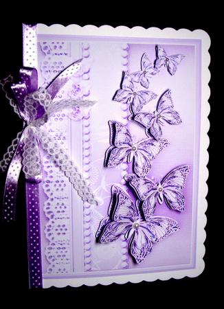 Pale Lilac Butterflies Pearls and Lace Decoupage by Dianne Jackson
