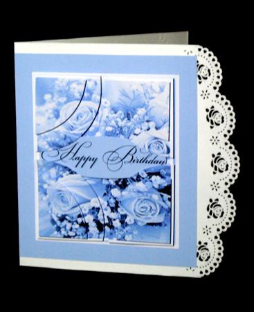 Roses Corner Stacker Blue by Dianne Jackson
