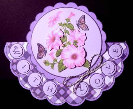 Pink Petunia & Butterflies Scallop Over the Edge Kit by Dianne Jackson