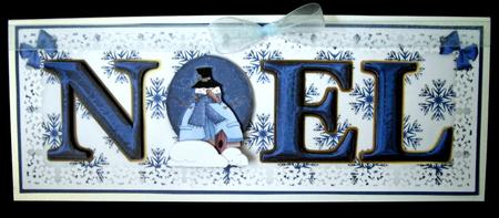Whimsy's Snowman's Noel Large Dl Card Front and Step by Step by Dianne Jackson