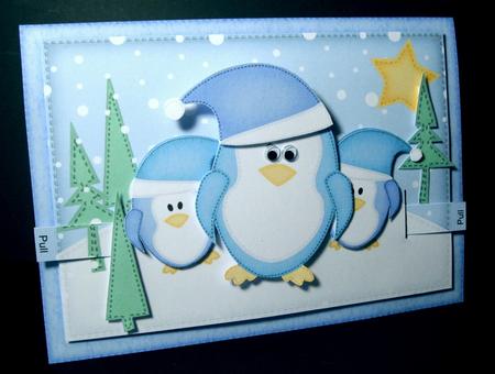 3D Penguins Animated Moveable Decoupage Card Kit by Dianne Jackson