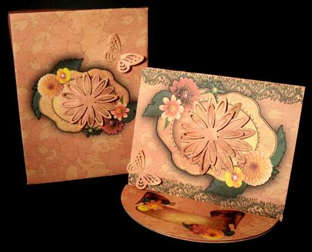 Bow Front Easel Kit - Coral Dahlias by Dianne Jackson