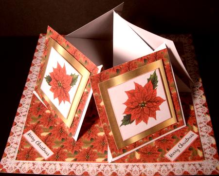Red Poinsettia Quad Easel Card Kit by Dianne Jackson