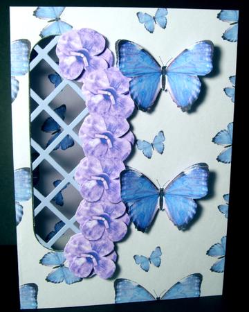 Blossom, Butterflies and Bow Left Trellis Card Kit by Dianne Jackson